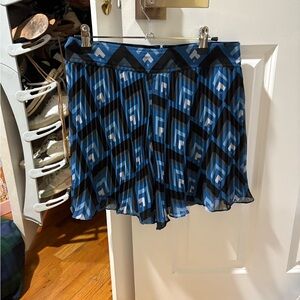 Club Monaco Blue and Black Geometric Women Shorts